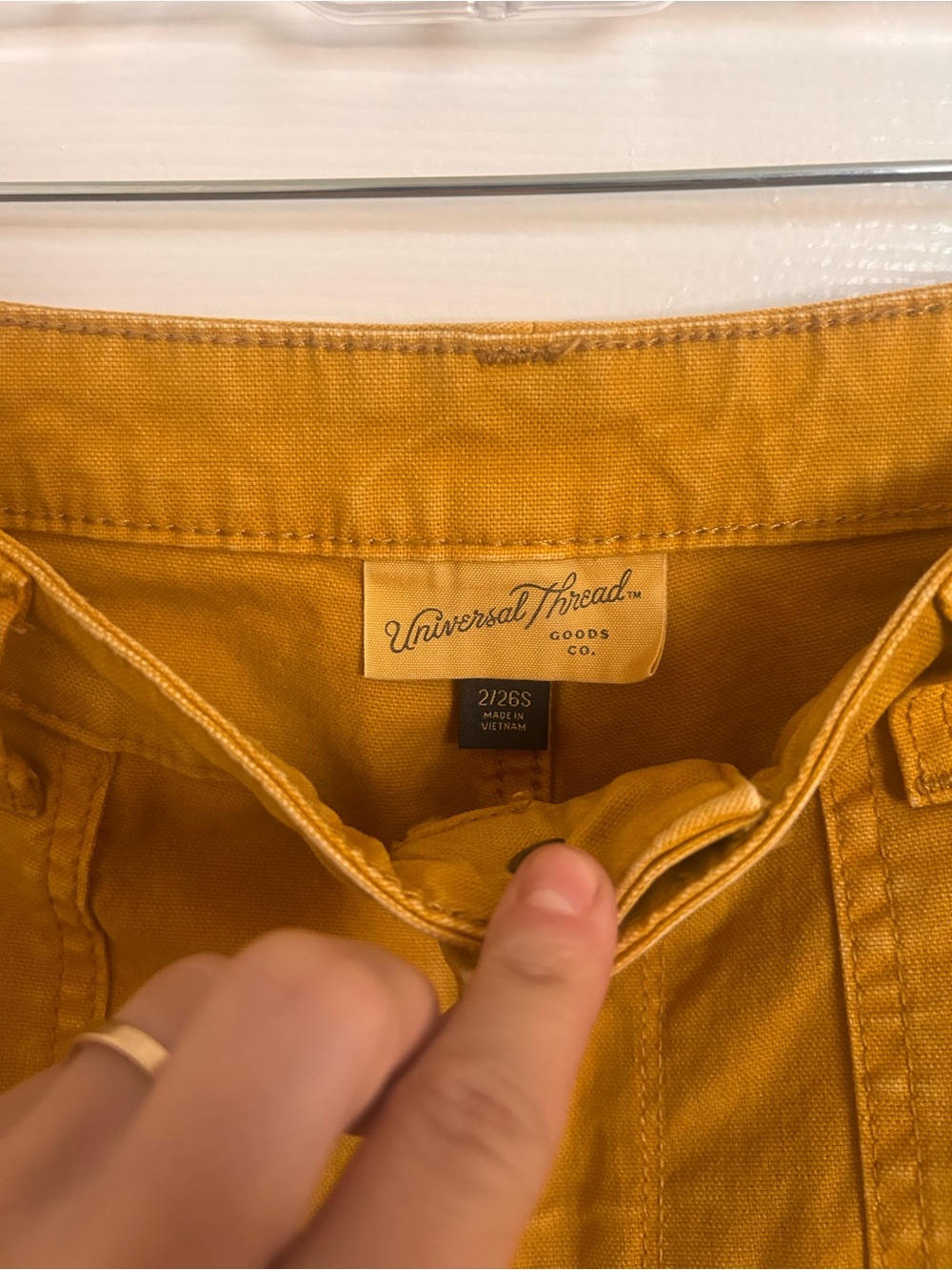 Washed Mustard Yellow Wide Leg Crop Pant - Picture 2 of 4